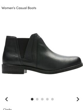 Clarks Black Leather Demi Beat Ankle Booties Slip On 6M Classic Comfort Minimal